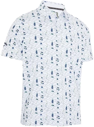 Callaway All Over Golf Mens Essentials Print Polo Alb luminos S Tricou polo