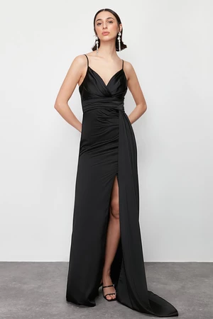 Trendyol Black Woven Long Evening Evening Dress