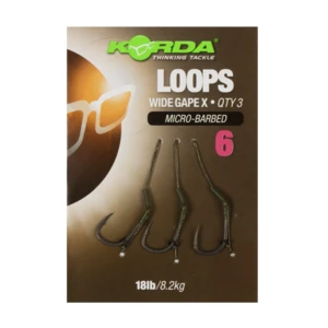 Korda hotové návazce loop rigs df wide gape x micro barbed 8,2 kg-háček 4