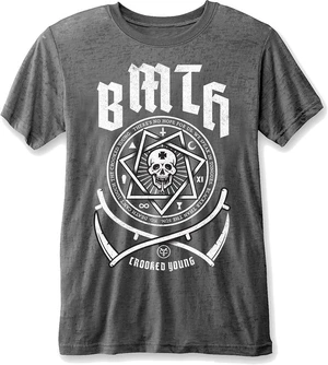 Bring Me The Horizon T-shirt Crooked Young Unisex Charcoal Grey M