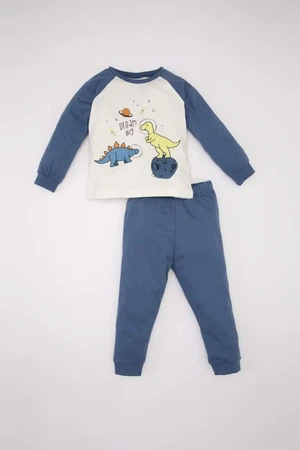 DEFACTO Baby Boy Printed Long Sleeve Cotton Pajama Set