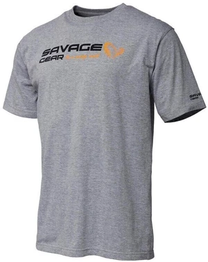 Savage Gear Tričko Signature Logo T-Shirt Grey Melange L