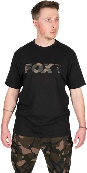 Fox Fishing Tricou Black/Camo Logo T-Shirt - L