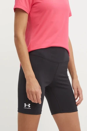 Tréninkové šortky Under Armour Rival černá barva, hladké, high waist, 1386703