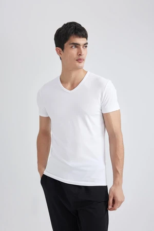 DEFACTO Slim Fit V Neck Short Sleeve Top