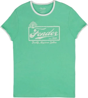 Fender T-shirt Beer Label Ringer Sea Foam Green/White XL