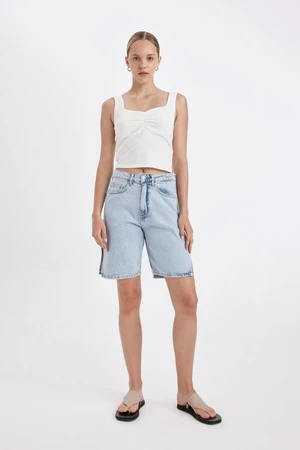 DEFACTO High Waist Jean Bermuda Shorts