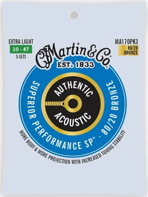 Martin MA170PK3 Authentic SP Saiten für Akustikgitarre