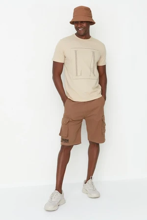 Trendyol Shorts - Brown - Normal Waist