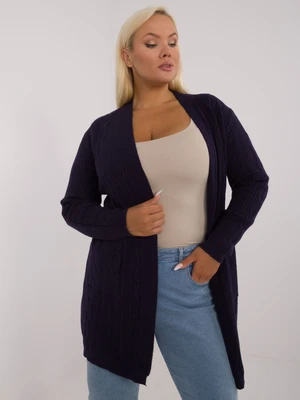 Šedý kardigan bez zapínání plus size