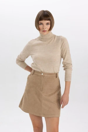 DEFACTO Relax Fit Turtleneck Cashmere Textured Extra Soft Basic Sweater