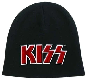 Kiss Czapka Red on White Logo Black