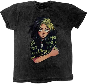 Billie Eilish Tricou Anime Billie Unisex Black S