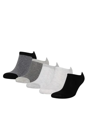 DEFACTO Men's 5-Piece Cotton Sneaker Socks