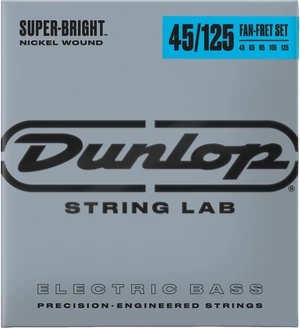 Dunlop DBSBNFF45125 Bass Super Bright Nickel Fan-Fret Set Saiten für 5-saitigen E-Bass, Saiten für 5-Saiter E-Bass