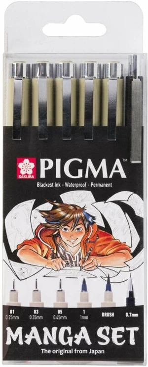 Sakura Pigma Micron Manga Technická pera Black 6 ks