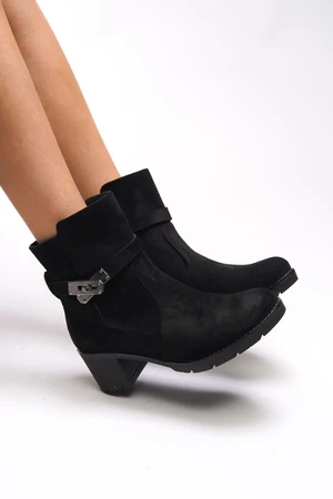 Riccon Iverolia Lock Detailed Heeled Boots 0012790 Black Suede