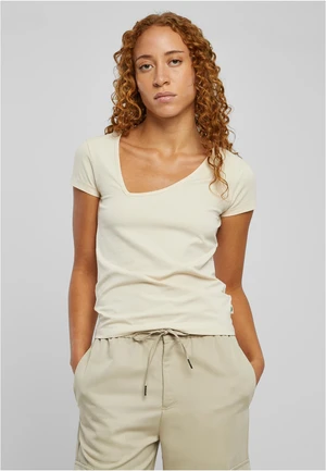 Women's Organic Asymmetrical T-Shirt with White Sand