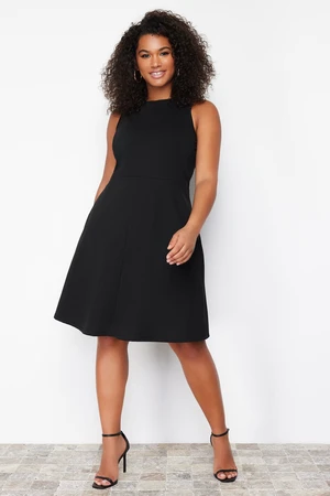 Trendyol Curve Black Stitch Detail Mini Knitted Dress