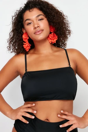 Trendyol Curve Black Strapless Bikini Top