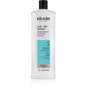 Nioxin System 3 Scalp + Hair Shampoo čistiaci šampón pre farbené rednúce vlasy 1000 ml