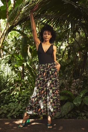 Culottes with a tropical print