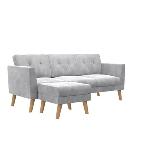 Jasnoszara aksamitna sofa 82 cm Gloria – CosmoLiving by Cosmopolitan