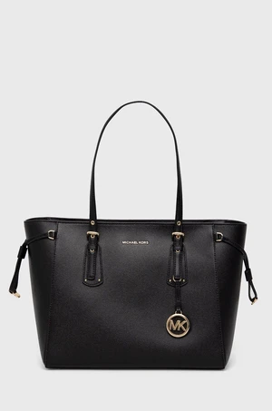 Kožená kabelka MICHAEL Michael Kors černá barva