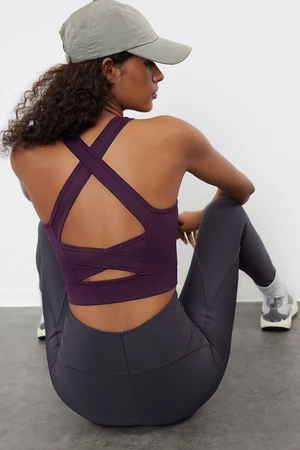 Trendyol Square Neck Sports Bra with Plum Support/Shaping Back Detail