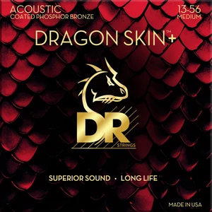 DR Strings Dragon Skin+ Coated Phospore Bronze Medium 13-56 Saiten für Akustikgitarre