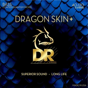 DR Strings Dragon Skin+ Coated Nickel 5-String Light 40-120 Cuerdas de bajo