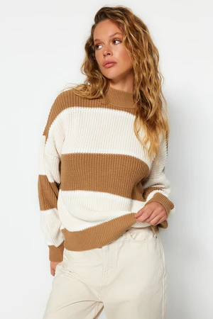 Trendyol Camel Oversized Knitwear Sweater