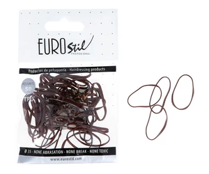 Gumičky do vlasů Eurostil Profesional TPU Hair Elastics For Hairstyles - hnědé, 50 ks (06810)