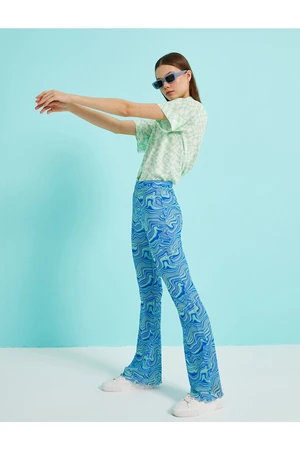 Koton Patterned Wide Leg Trousers