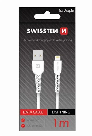 Datový kabel Swissten USB / Lightning 1m, bílá