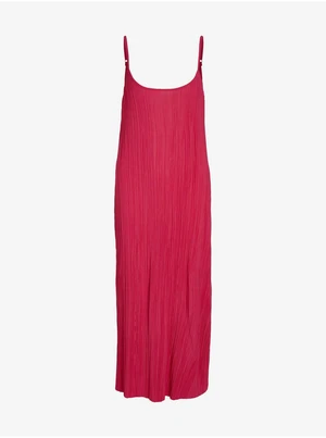 Dark pink women's maxi-dresses VILA Plisa - Ladies