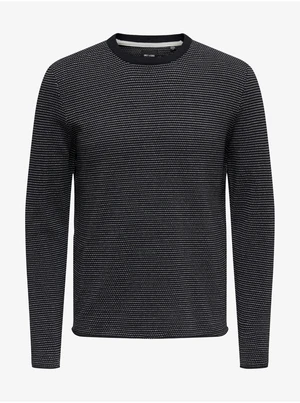 Dark blue ribbed sweater ONLY & SONS Niguel - Men