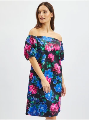 Orsay Pink-Black Women Floral Dress - Women