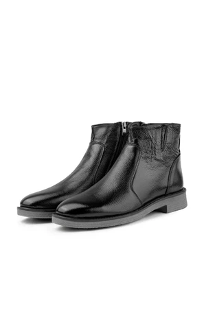 Ducavelli Bristol Genuine Leather Non-slip Sole With Zipper Chelsea Daily Boots Black.