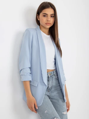 Women's light blue blazer with open neckline by Adela