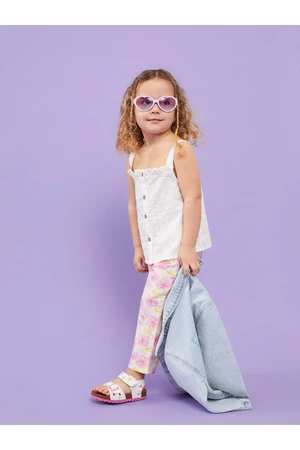 LC Waikiki Square Collar, Strapless Baby Girl blouse and pants 2-piece Set