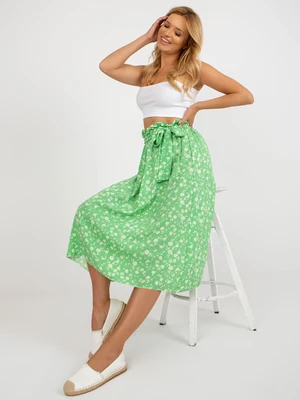 Light green flowing midi skirt by RUE PARIS