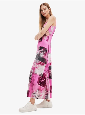 Pink Women Patterned Maxi-Dresses Desigual Cretona - Women