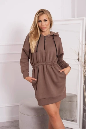 Insulated mocha hooded dress