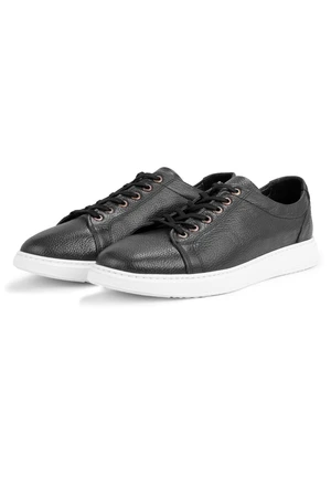 Ducavelli Verano Genuine Leather Men's Casual Shoes, Summer Sports Shoes, Lightweight Shoes Black.