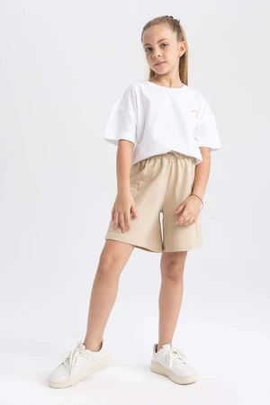 DEFACTO Girls Cargo Fit Sweatshirt Fabric Shorts