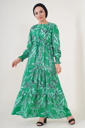 Bigdart 2145 Patterned Hijab Dress - Green