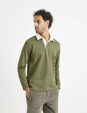 Green Men's Polo T-Shirt Celio Vemix