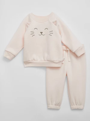 Light pink girls' tracksuit with a GAP cat motif