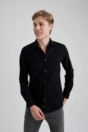 DEFACTO Slim Fit Cotton Long Sleeve Shirt